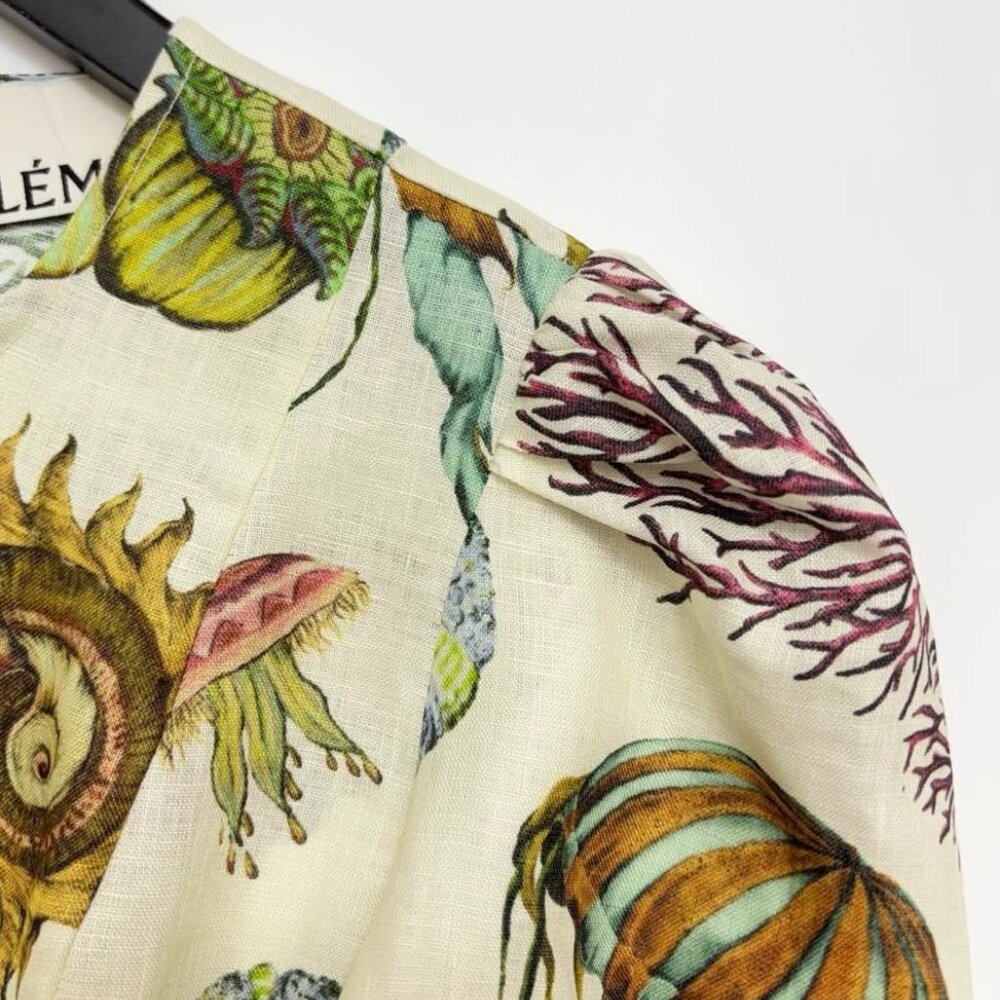 ALÉMAIS Sea Short-Sleeve Linen Midi Dress - Picture 4 of 16